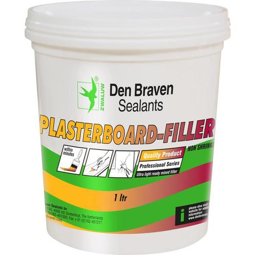 Zwaluw plasterboard filler 1 liter, wit, pot, Doe-het-zelf en Verbouw, Isolatie en Afdichting, Nieuw, Verzenden