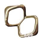 Fako Bijoux® - Sjaalklem - Dubbele Ring Hoek Strass -, Verzenden, Nieuw