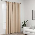vidaXL Gordijn linnen-look verduisterend met haken 290x245, Huis en Inrichting, Verzenden, Nieuw, Beige