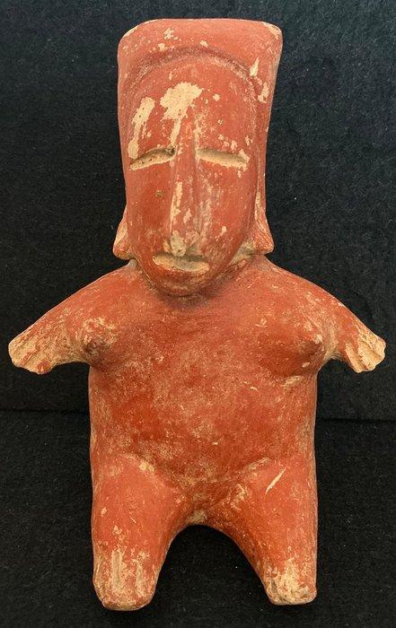 Pre-Columbian Jalisco zittende vrouwelijke figuur - Mexico, Verzamelen, Mineralen en Fossielen
