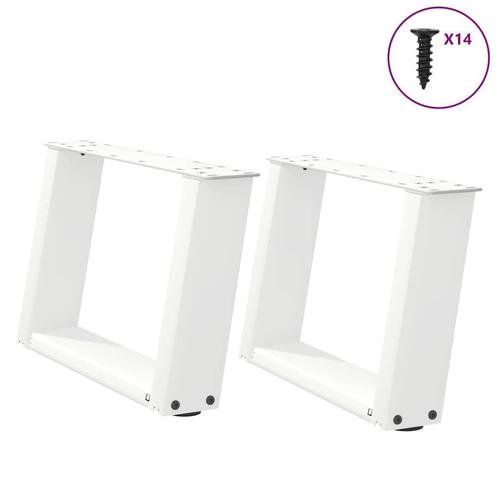 vidaXL Salontafelpoten 2 st U-vormig 40x(30-31) cm staal wit, Huis en Inrichting, Tafelonderdelen, Nieuw, Verzenden