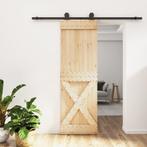 vidaXL Schuifdeur met beslag 70x210 cm massief grenenhout, Doe-het-zelf en Verbouw, Deuren en Horren, Verzenden, Nieuw