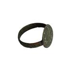 Middeleeuwen, kruisvaardersperiode Brons Zegelring met, Sieraden, Tassen en Uiterlijk, Antieke sieraden