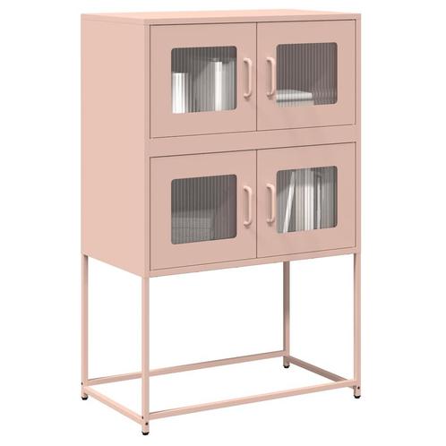 vidaXL buffetkast 68x39x107 cm staal roze, Huis en Inrichting, Kasten | Buffetkasten, Nieuw, Metaal, Verzenden