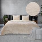 Teddy Hongaarse punt dekbedovertrek - crème-wit - 200 x, Verzenden, Nieuw