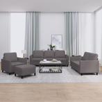 vidaXL 4-delige Loungeset met kussens kunstleer bruin, Huis en Inrichting, Banken | Bankstellen, Verzenden, Nieuw, Leer, 200 tot 250 cm