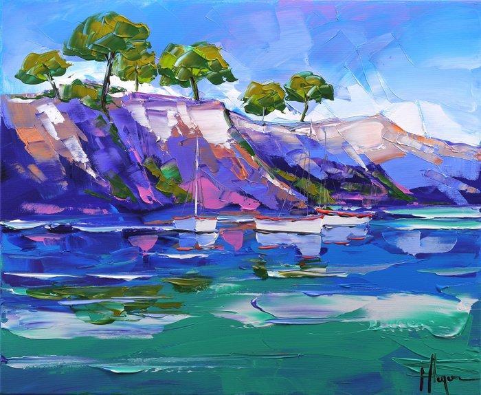 Olivier Pfleger - Mandrafina  Au bord des Calanques, Antiek en Kunst, Kunst | Designobjecten