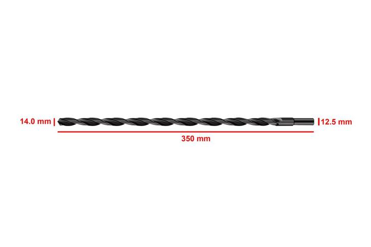 HSS M2 metaalboor 14,0x350 mm (verkleinde schacht), Doe-het-zelf en Verbouw, Gereedschap | Handgereedschap, Nieuw, Ophalen of Verzenden