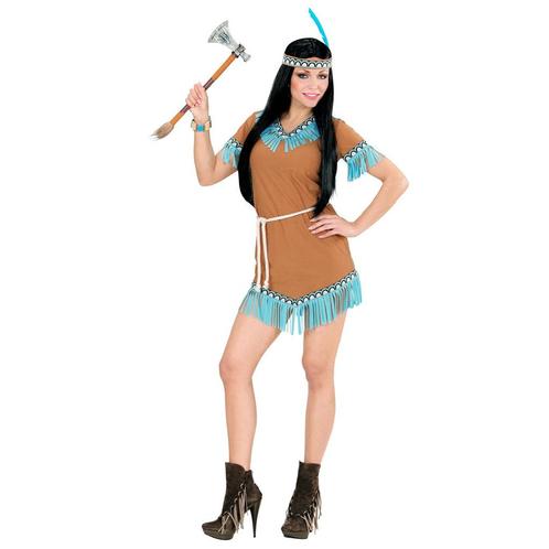 Indiaanse Jurk Bruin Blauw Dames, Kleding | Dames, Carnavalskleding en Feestkleding, Nieuw, Verzenden