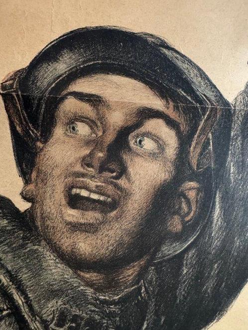 Abel Faivre - Imprimerie Devambez - On les  aura, Antiek en Kunst, Kunst | Tekeningen en Foto's