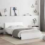vidaXL Bedframe met hoofdeinde wit 135x190 cm, Verzenden, Wit, 190 cm of minder, Overige maten