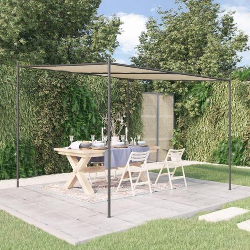 vidaXL Prieel 3x3 m 180 g/m² stof en staal beige, Tuin en Terras, Partytenten, Nieuw, Verzenden