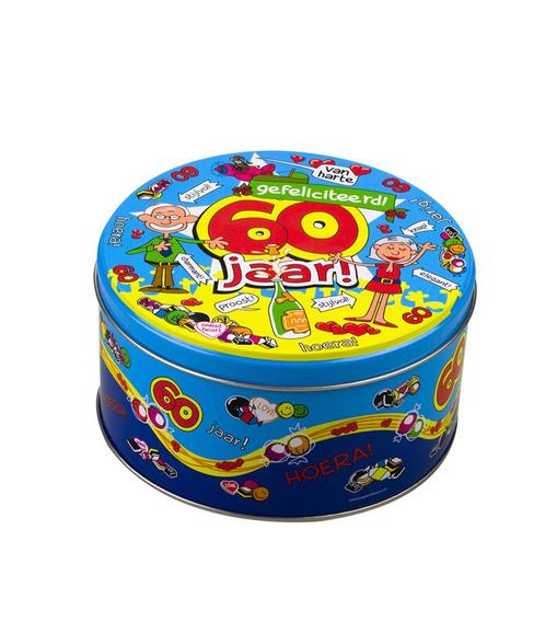 Snoeptrommel 60 Jaar 14cm, Hobby en Vrije tijd, Feestartikelen, Nieuw, Verzenden