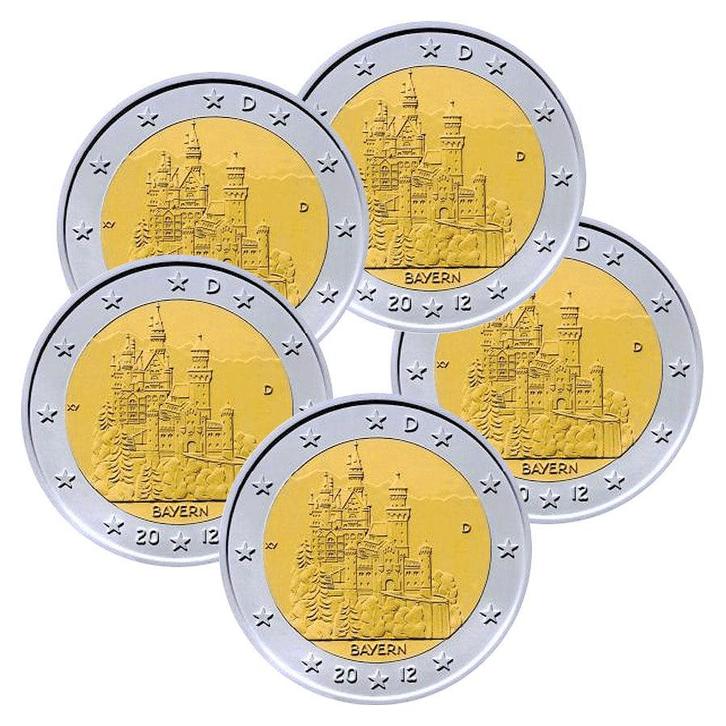 Duitsland 2 Euro Set Bayern 2012 UNC, Postzegels en Munten, Munten | Europa | Euromunten, Verzenden
