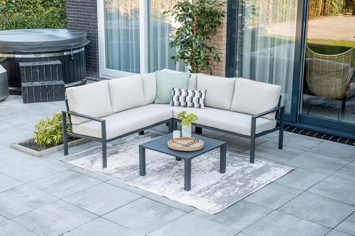 GI Springs aluminium loungeset - Carbon black, Tuin en Terras, Tuinsets en Loungesets, Loungeset, Nieuw, Overige materialen, Verzenden