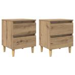 vidaXL Bedkasten 2 pcs Artisan Eiken 40 x 35 x 50 cm Bewerkt, Huis en Inrichting, Minder dan 45 cm, Verzenden, Nieuw, Minder dan 55 cm