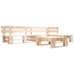 vidaXL 4-delige Loungeset pallet hout naturel, Tuin en Terras, Tuinsets en Loungesets, Verzenden, Nieuw, 4 zitplaatsen, Loungeset