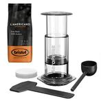 AeroPress Clear Coffee Maker + Bristot lAmericano koffie, Ophalen of Verzenden, Nieuw