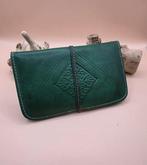 Handgemaakte leren portemonnee met band sluiting - binnen, Nieuw