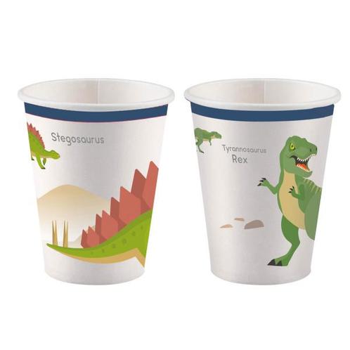 Dinosaurus Bekers Karton 200ml 8st, Hobby en Vrije tijd, Feestartikelen, Nieuw, Verzenden