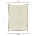 Rechthoek schaduwdoek - Ivoor - Waterdoorlatend - 3,5 x 5,0, Ophalen of Verzenden, Nieuw