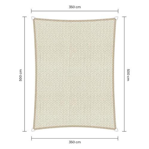 Rechthoek schaduwdoek - Ivoor - Waterdoorlatend - 3,5 x 5,0, Tuin en Terras, Schaduwdoeken, Ophalen of Verzenden