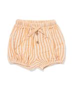 HEMA Newborn korte broek mousseline strepen ecru, Verzenden, Nieuw