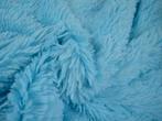 Langharig bont stof – Aqua blauw, Blauw, 120 cm of meer, Ophalen of Verzenden, Polyester