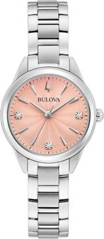 Bulova 96P254 Lady Sutton dameshorloge 28 mm, Sieraden, Tassen en Uiterlijk, Horloges | Dames, Overige merken, Staal, Staal, Verzenden