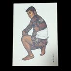 Full body tattoo man - Lithografie Mishima G gash Wakamono, Antiek en Kunst, Antiek | Overige Antiek
