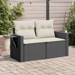 vidaXL Tuinbank 2-zits met kussens poly rattan zwart, Tuin en Terras, Tuinsets en Loungesets, Verzenden, Nieuw, Rotan