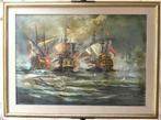Roberto Carignani (1894-1975) - Battaglia navale, Antiek en Kunst, Kunst | Schilderijen | Klassiek