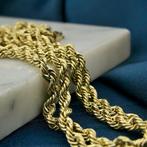 Gouden gedraaide schakel ketting | 67,5 cm (gouden ketting), Ophalen of Verzenden, Gebruikt, Overige kleuren, Goud