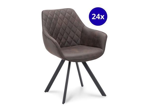 Veiling - Armstoel Paggy (set van 24) Stof - Bruin - Brown, Huis en Inrichting, Stoelen