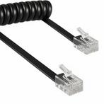 Telefoonhoorn Kabel RJ10 4aderig Spiraal - Zwart, Verzenden, Zo goed als nieuw