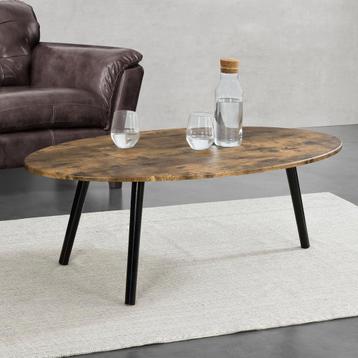 [en.casa] Salontafel Viborg ovaal 109,5x59,5x39,5 cm houtkle beschikbaar voor biedingen