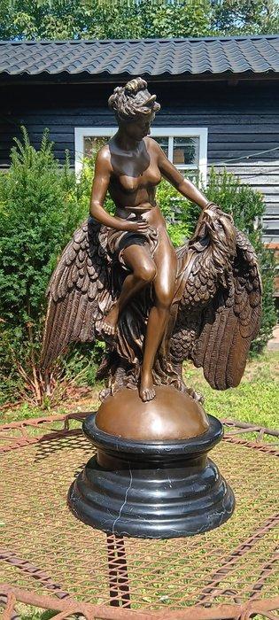 sculptuur, Hebe en de adelaar - 50 cm - brons marmer, Antiek en Kunst, Kunst | Designobjecten