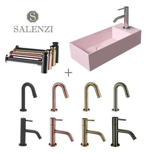 Salenzi Fonteinset Spy 45x20 cm Mat Roze (Keuze uit 8 kranen, Doe-het-zelf en Verbouw, Sanitair, Overige typen, Nieuw, Chroom