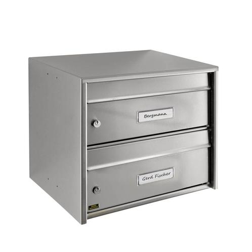 Burg-Wächter Dual Front dubbele brievenbus - RVS, Tuin en Terras, Brievenbussen, Nieuw, Verzenden