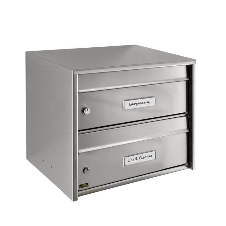 Burg-Wächter Dual Front dubbele brievenbus - RVS, Tuin en Terras, Brievenbussen, Nieuw, Verzenden