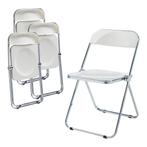 Klapstoel set van 4 Pornainen 74x46x47 cm wit [en.casa], Huis en Inrichting, Stoelen, Verzenden, Nieuw