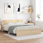vidaXL Bedframe met hoofdeinde sonoma eikenkleurig 150x200, Bruin, Verzenden, Overige maten, 200 cm