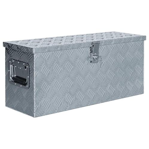 vidaXL Aluminium kist 76,5x26,5x33 cm zilverkleurig, Doe-het-zelf en Verbouw, Gereedschapskisten, Nieuw, Verzenden