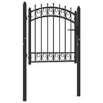 vidaXL Poort met speerpunten 100x100 cm staal zwart, Tuin en Terras, Tuinpoorten, Verzenden, Nieuw
