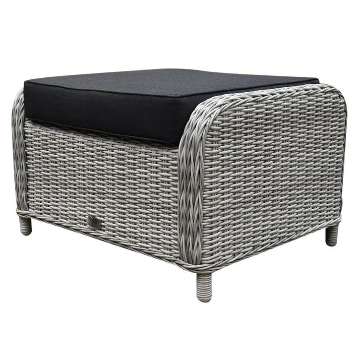 Toscane Bilbao voetenbank 60x74xH47 cm wit grijs, Tuin en Terras, Tuinsets en Loungesets, Nieuw, Wicker, Ophalen of Verzenden