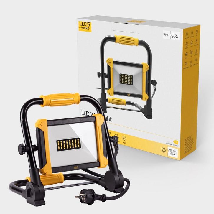 LEDs Work Opvouwbare Bouwlamp 3900 - 30W LED vervangt 300W, Huis en Inrichting, Lampen | Overige, Nieuw, Verzenden