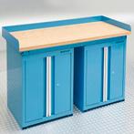 Datona Werkbank PRO 150 cm met 2 werkplaatskasten - blauw -, Doe-het-zelf en Verbouw, Werkbanken, Ophalen of Verzenden, Nieuw