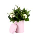 Bloemendoos hoedendoos karton ø13xh17cm roze schattig, Ophalen of Verzenden, Nieuw