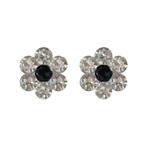 Fako Bijoux - Oorbellen - Steker - Bloem - Kristal - Zwart, Verzenden, Nieuw