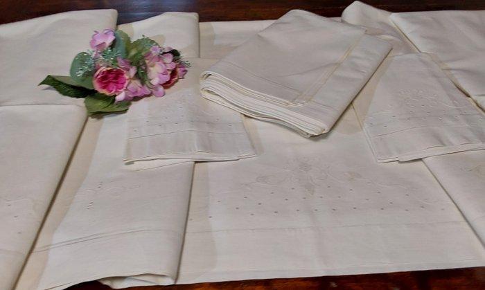 Laken (3) - 270 cm - 235 cm - Oude grafgiften, Antiek en Kunst, Antiek | Kleden en Textiel